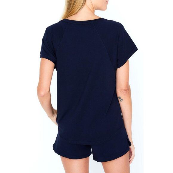 B Up BRENDA RELAXED SHORT SLEEVE RAGLAN TEE Lounge Sky Blue #BRE-105 Large L NEW - Picture 4 of 9